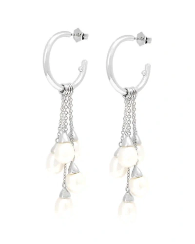 Shop Pearls Silver Pearl Earrings In Multi