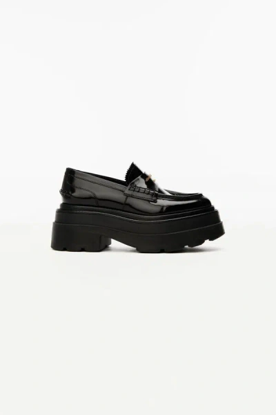 Shop Alexander Wang Carter Platform Loafer Shoes In Black