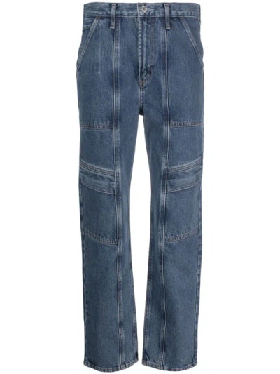 Shop Agolde Cargo Straight-leg Jeans In Blue