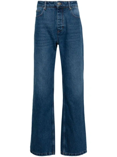 Shop Ami Alexandre Mattiussi Ami Paris Straight Fit Denim Jeans In Blue