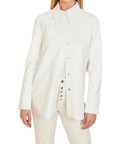 Shop Dolce Cabo Vegan Leather Shirt In White