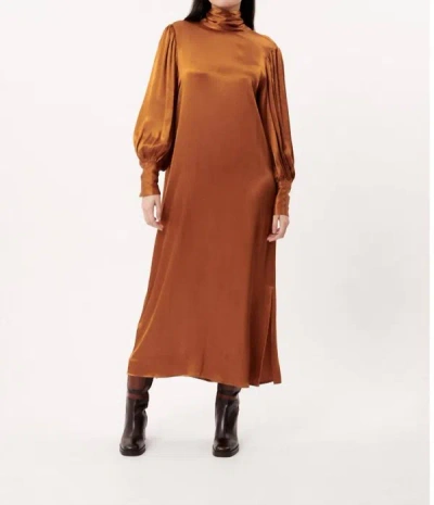 Frnch Long Sleeve Balloon Maxi Dress In Multi