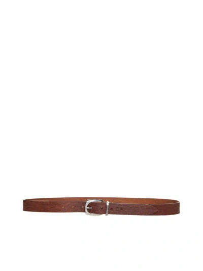 Shop Brunello Cucinelli Belts In Leather Brown