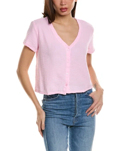 Shop Monrow Gauze Shirt In Pink