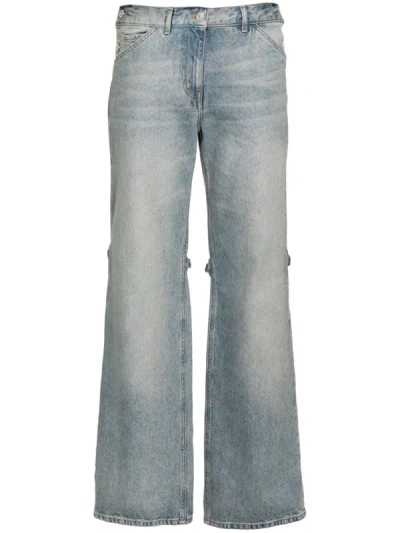 Shop Courrèges Baggy Denim Jeans In Clear Blue
