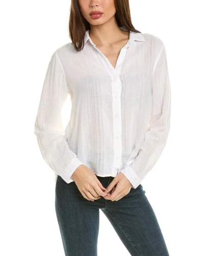 Shop Bella Dahl Button Down Linen-blend Shirt In White