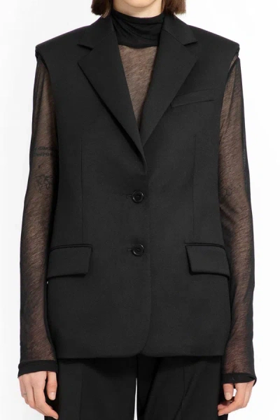 Shop Helmut Lang Waistcoats In Black