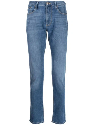 Shop Emporio Armani Denim Cotton Jeans In Clear Blue