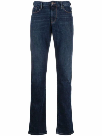Shop Emporio Armani Denim Cotton Jeans In Blue