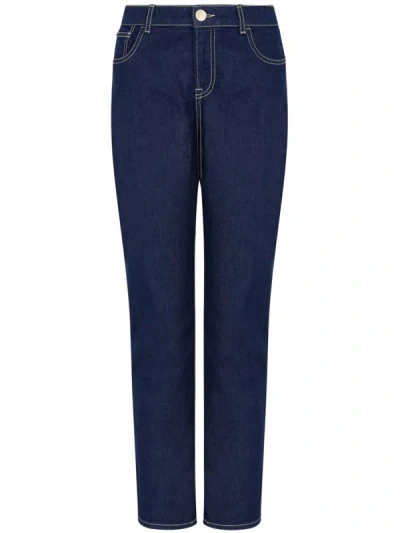 Shop Emporio Armani Skinny Denim Jeans In Blue
