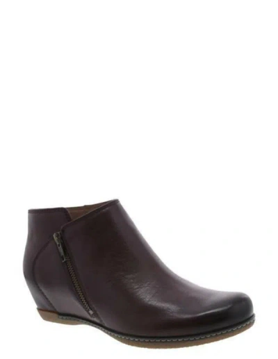 Dansko Leyla Ankle Boot In Wine In Pink