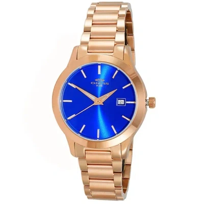 Shop Oniss Women's Royal Blue Dial Watch In Gold