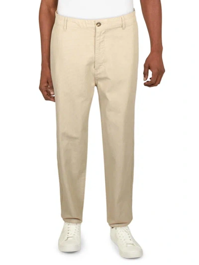 Shop Dockers Mens Striped Pockets Chino Pants In Beige