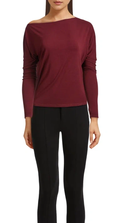 Shop Enza Costa Silk Jersey Slouch Top In Ruby In Red