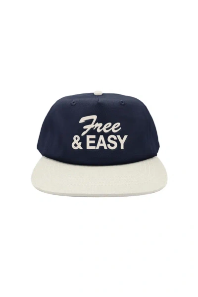 Free And Easy Men's Two Tone Short Brim Snapback Hat In Navy/bone In Multi