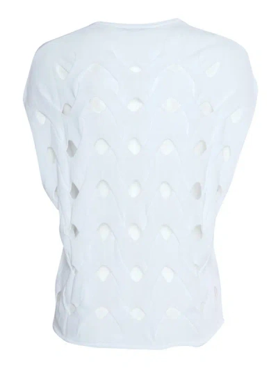 Kangra Cashmere White Woven-stitch In White