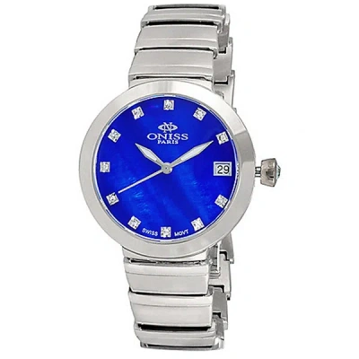 Shop Oniss Women's Prima Blue Dial Watch In Silver