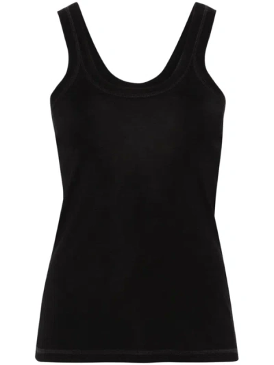 Shop Lemaire Fine-ribbed Tank Top In Black