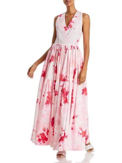 Shop S/w/f Womens Poplin Tie-dye Maxi Dress In Multi
