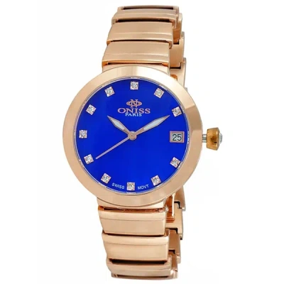 Shop Oniss Women's Prima Blue Dial Watch In Gold