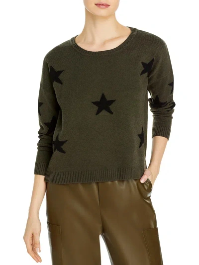 Shop Theo & Spence Womens Printed Pull Over Crewneck Sweater In Green