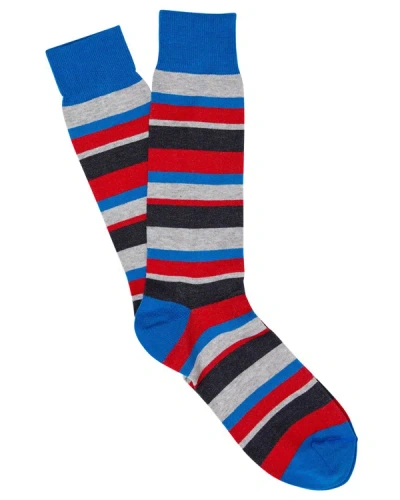 Shop J.mclaughlin J. Mclaughlin Stripe Pima Sock In Blue