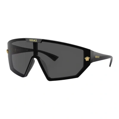 Shop Versace Ve 4461 Gb1/87 47mm Unisex Shield Sunglasses In Black