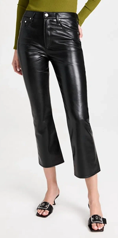 Shop Citizens Of Humanity Isola Cropped Boot Pant In Black Leather