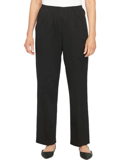 Shop Alfred Dunner Womens Twill High Rise Straight Leg Pants In Black