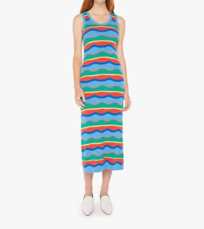 Shop Mother The Like A Glove Column Dress In Multi Blue Stripe