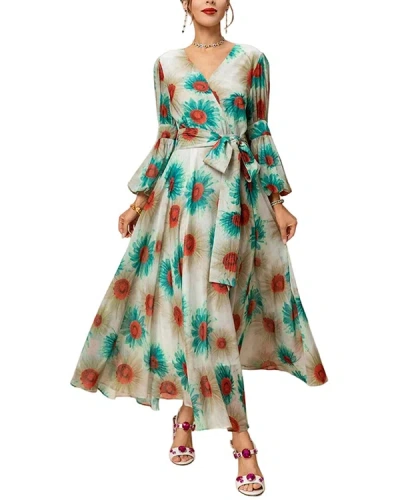 Shop Burryco Womens Silk Maxi Dress, 8 In Multi