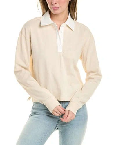 Shop Onia Cropped Rugby Polo Shirt In Beige