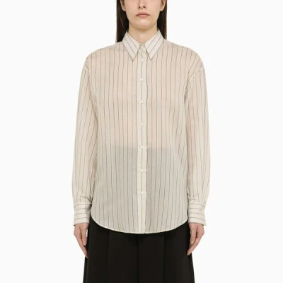 Shop Brunello Cucinelli | Striped Silk Blend Shirt In Multicolor