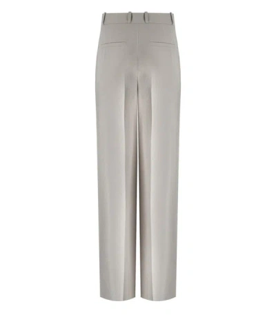 Shop Elisabetta Franchi Pearl Grey Wide Leg Trousers