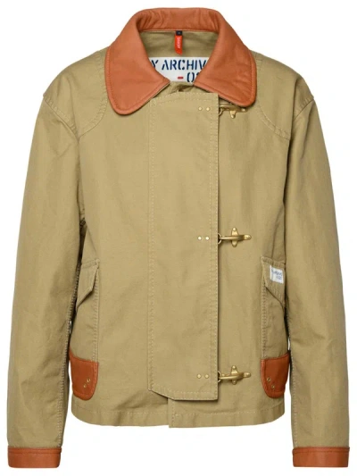 Shop Fay '3 Ganci' Brown Cotton Jacket