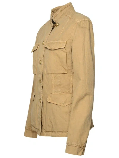 Shop Fay 'sahariana' Beige Linen Blend Jacket