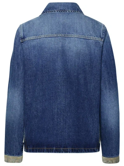 Shop Fay '3 Ganci' Blue Cotton Jacket