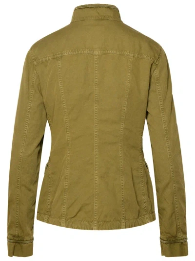 Shop Fay 'sahariana' Green Linen Blend Jacket