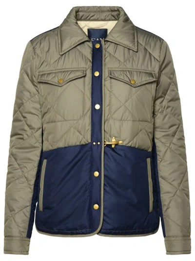 Shop Fay Quilted Green Polyester Jacket