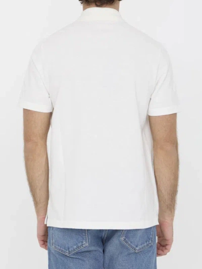Shop Fendi Ff Cotton Polo Shirt In Cream