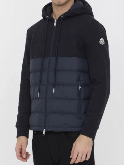 Shop Moncler Padded Hoodie In Blue