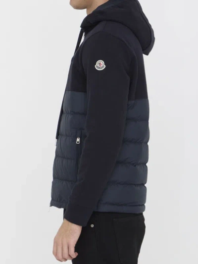 Shop Moncler Padded Hoodie In Blue