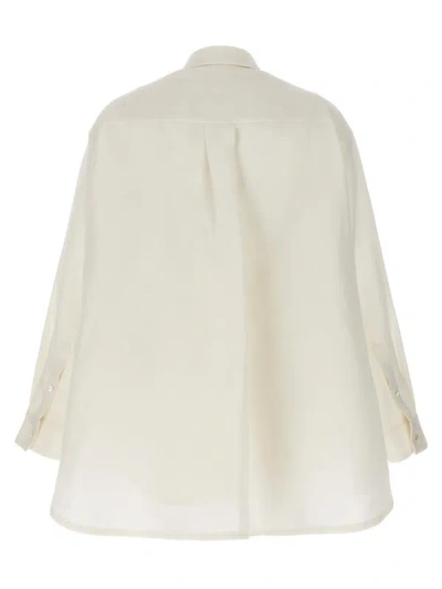 Shop Sacai Overlapping Shirt Silk Dress In White