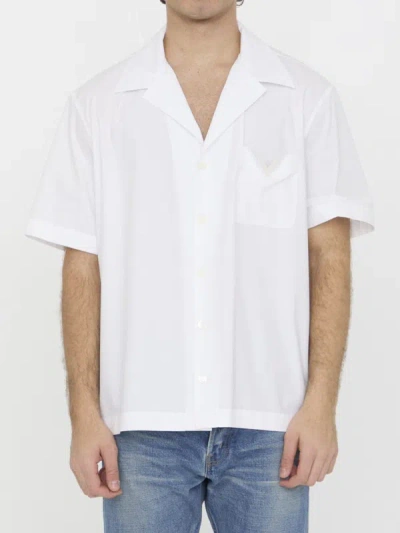 Shop Valentino Shirt With V Detail In White