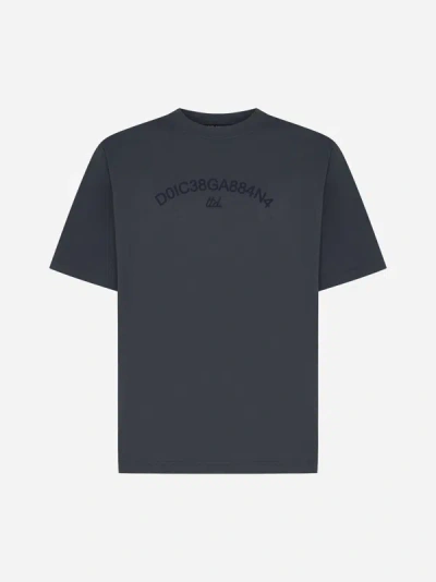 Shop Dolce & Gabbana Logo Cotton T-shirt In Grey