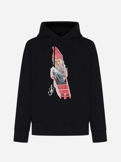 Shop Jw Anderson Gnome Cotton Hoodie In Black
