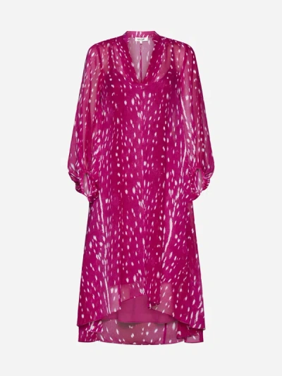 Shop Diane Von Furstenberg Ileana Print Dress In Fawn Sangria