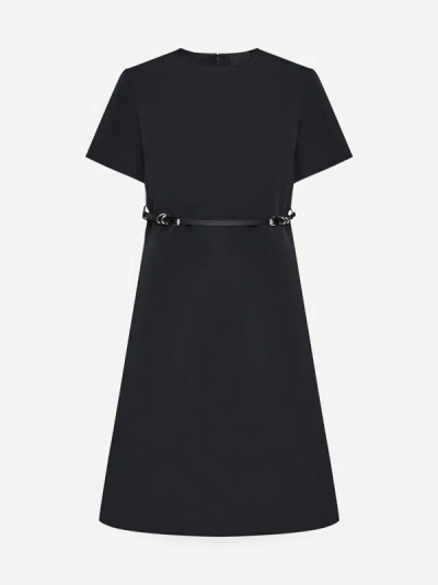 Shop Givenchy Voyou Cotton-blend Dress In Black