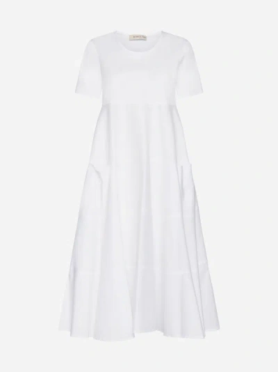 Shop Blanca Vita Arabide Cotton-blend Midi Dress In White