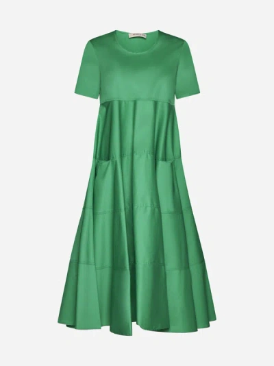 Shop Blanca Vita Arabide Cotton-blend Midi Dress In Green